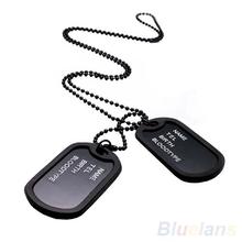 Military Army Style Black 2 Dog Tags Pendant Sweater Chain Necklace Men's Jewelry long necklace nightmare before christmas NEW 2024 - buy cheap