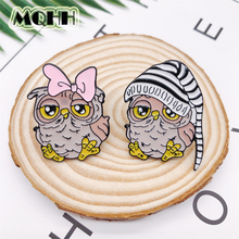 Creative Cartoon Animal Bird Enamel Brooch Owl Bow Hat Alloy Badge Denim Shirt Bag Pins Cute Accessories Jewelry Gift For Friend 2024 - buy cheap