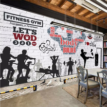 Beibehang papel de parede personalizado 3d, mural sólido tijolos parede esportes fitness clube imagem de fundo decorativo 2024 - compre barato