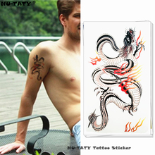 Nu-taty the grande fire dragon tatuagem temporária, arte corporal flash, adesivos de tatuagem 17*10cm à prova d' água, adesivo de estilo de carro 2024 - compre barato