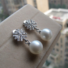 Women Gift word 925 Sterling silver Taihu eternal 10mm sea shell pearl earrings 2024 - buy cheap