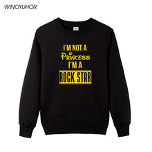 Sudadera con letras estampadas de I'm A Princess I'm A Rock Star para mujer, sudaderas con capucha de moda de otoño e invierno, Tops de música de Metal Heavy Punk 2024 - compra barato