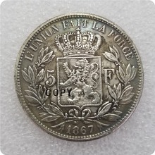 1867,1868 Belgium 5 Francs Coin KM#24 COPY commemorative coins-replica coins medal coins collectibles 2024 - buy cheap