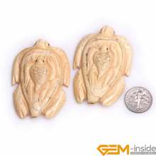 38x55mm Big Cream White Carved Bone Animal Tortoise Beads Loose Bead For Jewelry Making Bulk 2 PCS Wholesale 2024 - buy cheap