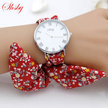 shsby brand new Lady flower cloth wristwatch Roman silver women dress watch high quality fabric watch sweet girls Bracelet watch 2024 - buy cheap