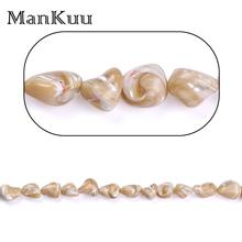 Mankuu-Cuentas sueltas de concha Natural Irregular, accesorios de abalorios DIY, cuentas de piedra Natural marrón/blanco de 12-18mm para fabricación de joyas 2024 - compra barato