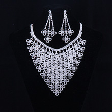 Conjunto de joyería de boda de cristal austriaco, juego de collares con estilo, pendientes y pendientes para novia, N107 2024 - compra barato