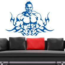 Adesivo de vinil para musculação, decalque para clube fitness e construção do corpo, decoração de parede, mural, academia, crossfit 2024 - compre barato