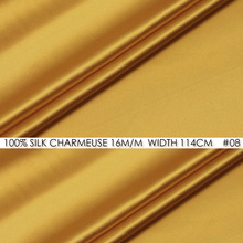 CISULI SILK CHARMEUSE SATIN 114cm width 16momme/100% Natural Silk Dress Fabric Wedding Fabric Golden NO 08 2024 - buy cheap