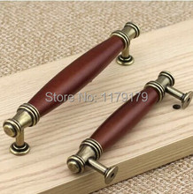 96mm wood with zinc alloy antique brass drawer cabinet wardrobe pulls knobs  bronze dresser handles pulls 3.75" 2024 - buy cheap