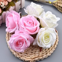 30pcs 8CM Artificial Pink Rose Silk Flower Heads For Wedding Decoration DIY Wreath Gift Box Scrapbooking Craft Fake Flowers 2024 - buy cheap