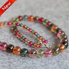 T8304 New 6-14mm Multicolor Tourmaline beads Necklace chalcedony beads,Fashion charming women jewelry wholesale 2024 - buy cheap