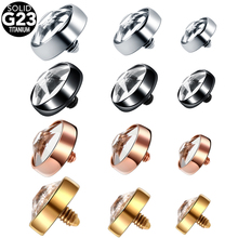 1PC G23 Titanium Micro Dermal Anchor Piercing Crystal Gem Skin Diver Surface Implant Jewelled Dermal Anchor Top Piercing Jewelry 2024 - buy cheap