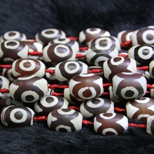 2strand 3 Red Eyes Mystical Old Necklace Beads 15.5" Tibetan Charms Dzi Beads Loose Gems Stone Beads Tibetan Gate Beads 2024 - buy cheap