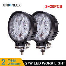 2-20pcs 4'' 27W Offroad Car 4WD Truck Tractor Boat Trailer 4x4 SUV ATV 12V 24V Spot Flood LED Light Bar LED Work Light 2024 - buy cheap