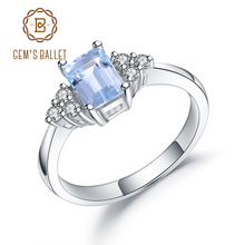 Женские кольца из серебра 925 пробы с небесно-синим топазом, кольца для свадьбы и помолвки с драгоценными камнями, 1,28 2024 - купить недорого
