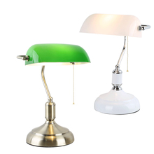 antique bronze Fashion lamp American retro study desk work reading desk lamp green eye-protection bedroom bedside table lamp 2024 - buy cheap