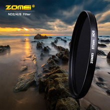 Фильтр для камеры Zomei, фильтр нейтральной плотности ND2 4 8, оптический полимерный фильтр 52/55/58/62/67/72/77/82 мм для SLR DSLR Len 2024 - купить недорого