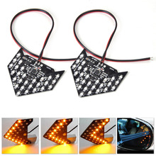 beler 2Pcs Yellow 27 SMD LED Sequential Arrow Panel Rear View Side Mirror Turn Signal Light for Ford focus Kuga Fiesta Mustang 2024 - buy cheap