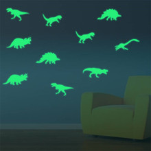 9 Соединенных динозавров, светящиеся в темноте наклейки на стену для детской комнаты, светящиеся наклейки для маленьких мальчиков, горячая Распродажа 2020 2024 - купить недорого