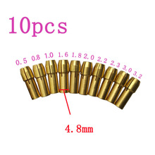 10 шт./компл. 0,5-3,2 мм трехкулачковый медный сверлильный патрон гибкий вал с винтовой крышкой набор цанг для инструментов Dremel аксессуары 2024 - купить недорого