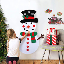 Decorações de natal para crianças, boneco de feltro com ornamentos para pendurar na parede, kit de decoração para ano novo 2024 - compre barato