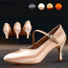 Women's Elegant Ballroom Party Modern Latin Dance Shoes Satin Prom Social Waltz Tango Dancing Heels Closed Toe Salsa Shoes 2024 - buy cheap
