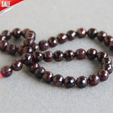 (Min Order1) 8mm Faceted Red Natural Onyx Garnet Round Shape Beads Loose DIY Stone Accessory Parts 15inch Jewelry Making Design 2024 - buy cheap