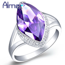 Almei Luxury Brand Rings With Purple Red Big Stone Ring for Wedding Party Best Friends Gifts Vintage Bague Femme Jewelry J192 2024 - buy cheap