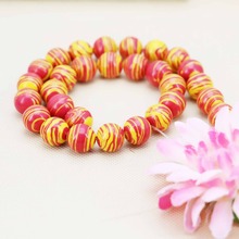 14mm Fashion Red&Yellow stripe Turkey loose DIY beads Jewelry craft making design 15inch Girls Gifts stone For Necklace Bracelet 2024 - buy cheap