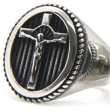 316L Stainless Steel God Jewelry Cross Jesus Ring Size 6-14 2024 - buy cheap