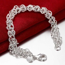 New Trendy 925 Sterling Silver Round Bracelet Simple Vintage Charm Bracelets for Women Men Jewelry Gifts 2024 - buy cheap