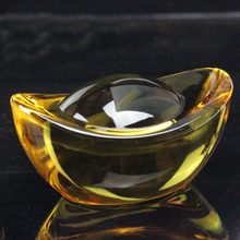 1pcs 50mm Crystal Shoe-shaped Gold Ingot Paperweight Glass Crafts Home Decoration Arts&Collection Fengshui Figurines Ornaments 2024 - buy cheap