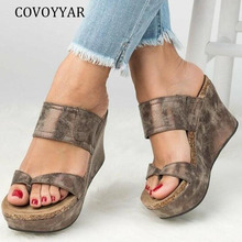 COVOYYAR Women Slippers Wedges Slides High Heels 2019 Summer Ladies Platform Sandals Plus Sizes Flip Flops Shoes Woman WSL95 2024 - buy cheap