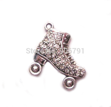 100pcs a lot zinc studded with sparkling Roller Skates Crystal Pendant 2024 - buy cheap