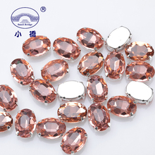 Glitter Oval Crystal Rhinestones For Clothing Loose Flatback Sew On Stones Colorful Glass Rhinestones With Claw 10PCS S061 2024 - buy cheap