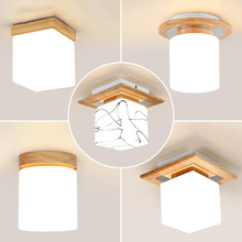 Modern LED Round Ceiling Light Fixtures for Living Room Bedroom Wood Glass Iron Home Loft Decor Square Ceiling Lamp Lights Room 2024 - buy cheap