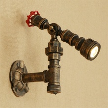 Simple Industrial Wind Vintage LED Wall Light Fixtures Loft Iron Water Pipe Wall Sconce Rotate Bedroom Wall Lamp Antique 2024 - buy cheap