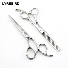 Japan Hair Scissors Silvery 5.5 INCH 6 INCH Hair shears Barber scissors Very Sharp Wholesale Lyrebird 5SETS/LOT NEW 2024 - buy cheap