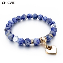 CHICVIE-Pulseras de piedra Natural estilo bohemio para mujer, brazaletes de oro con piedras, joyería étnica, SBR150344 2024 - compra barato