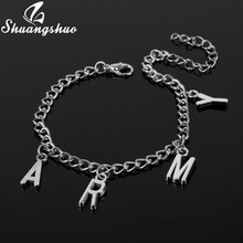 Shuangshuo Alphabet Army Jimin Same Fan Nameplate Bracelets Women Men Fashion Letter Jewelry Cuff Bracelet Homme pulseras Men 2024 - buy cheap