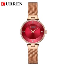 Curren relógio de pulso totalmente em aço, feminino quartzo pulseira analógica luxuosa para mulheres 2024 - compre barato