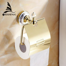 Paper Holders Fashion Crystal Silver Paper Holder Bathroom Accessories Product Wall-mounted Brass Toilet Paper Holder 6310 2024 - buy cheap