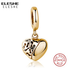 Eleshe charmoso de prata esterlina 925, amor eterno, coração, pingente perfumado, ouro rosa, contas finas, ajuste original, pulseira feminina, faça você mesmo 2024 - compre barato