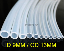 Tubo de mangueira flexível de silicone com grau alimentício, 9*13, id_9mm od_13mm, transparente, deg. c 2024 - compre barato