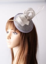 Elegant Silver Fascinator Hair Accessories Sinamay Base With Loops Occasion Headwear Apparel Hairstyle Cocktail Hats 17 Colors 2024 - buy cheap