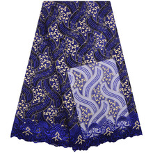 African Lace Fabric Royal Blue Embroidered Nigerian Laces Fabric Bridal High Quality French Tulle Lace Fabric For Women 1251 2024 - buy cheap