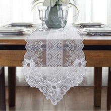 Camino de mesa de encaje bordado de lujo, cubierta de mesa de estilo europeo, romántico, toalla de Piano, mantel de comedor, oferta 2024 - compra barato