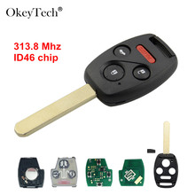 Okeytech-chave remota de carro id46, chip pcf7936, para honda civic ex, si 313.8, 2006, 2007, 2008, 2009 e para honda 2024 - compre barato
