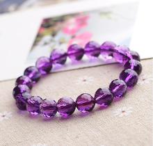 Nature Stone Brazil 128 faceted purple Crystal Quartz Bracelet Wrap Beaded Stretch Bracelet Women Fashion Jewelry Bangles 2024 - buy cheap